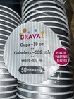 Brava 18oz Silver Plastic Party Cups 50 Count New In Pack