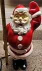 Vintage 1950 s Glo-lite Happi-santa Standing Waving Hard Plastic 11  Decoration 