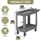 550 Lbs 2 Shelf Utility Cart 360 Wheel Gray Durable Rolling School Office Usage