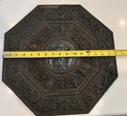 Antique Indian Hindu Mixed Metal Charger Plate 19th Century- Silver And Copper