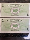 2x 2 Expo Dollars World Expo Brisbane Australia Bicentenary Uncirculated 1988