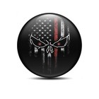 4pcs Skull 3d Domed Epoxy Resin Car Wheel Center Cap Emblem Stickers Rim Badge