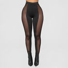 Women Elastic Waist Mesh Leggings Gym Yoga Pants Running Sports Fitness Stretch