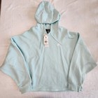 Nwt - Adidas Essentials Halo Mint 3 Stripes Cropped Hoodie Women s Sz M - Hf6259