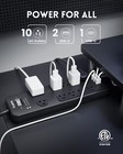 Surge Protector Power Strip 10 Outlets 10ft Cord 20w Usb C 2040j Large