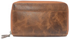 Rfid Blocking Genuine Leather Checkbook Secretary Wallet 2 Zipper Card Organizer