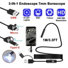 1m Endoscope Camera With Light Hd Borescope Waterproof Inspection Snake Camera