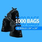 6-10 Gallon Trash Bags   1000 Bags   Black   Bathroom   Strong   Garbage