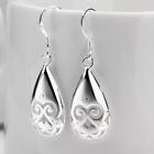 Women s 925 Sterling Silver Filigree Teardrop 38mm Long Drop Dangle Earrings 