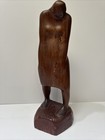 Antique Expressionist Wood Sculpture Carving Modernist Mid Century Mystery Art