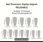 Sparkly 24pcs White Long Coffin Fake Press On Acrylic Nails Nib