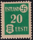 Stamp Germany Estland Mi 2 Wwii 1941 War 3rd Reich Pair Shades Eesti Estonia Mnh