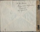 1942 Wwii Cover Kwoi Nigeria West Africa To New York Via Kafanchan Pan Am