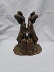 Antique Geisha Jennings Brothers Bookends Pair Art Deco Bronze Patina 
