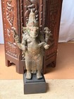 Antique Cast Bronze Ganesha Statue Standing Four Armed Southeast Asian Deity 14 