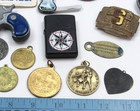 Junk Drawer Lot Vintage Medal Coin Button Pin Jewelry Patch Buckle Token Knife