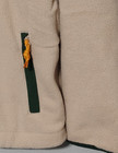 Gap Fleece Half Zip Shirt Mens L Cream Green Trim 3 Zip Pockets Elastic Bottom
