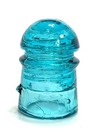 Vintage Star Embossed Glass Insulator Power Telephone Lines 3 25  Aqua Blue