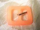 Vintage Pearlized Pastel Peach Lucite Plastic Buckle 1 1 4 X 1 1 2 In 