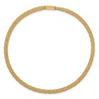Real 14k Yellow Gold 4mm Fancy Woven Mesh Slip-on Stretch Bracelet 7 Inch Hollow