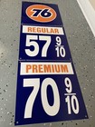 Union 76 Gasoline Sign 3 Piece Vintage Reproduction 1960-70s Prices Pump Gas Oil