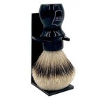 Parker Handmade Black Handle Deluxe 100  Silvertip Badger Long Mug Shave Brush 