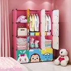 Children Wardrobe Kid Dresser Cute Baby Portable Closet Bedroom Armoire Cloth   