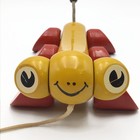 Vintage Wooden Pull Toy Unique Animal Caterpillar  Kouvalias Made In Greece