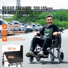 Uimoso Foldable Steel Transport Chair With 24-inch Wide Seat  300lbs Capacity