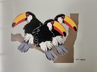 Vtg Otagiri Tray Japan Toucan  Toco Trio White Lacquerware Mcm 14x10    T  Taylor