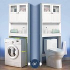 Over The Toilet Bathroom Floor Storage Cabinet Free Standing W shelf Organizer
