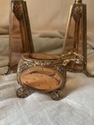 Vintage Ormolu Filigree Tufted Trinket Casket  And Matching Perfume Bottles