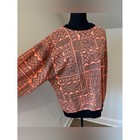 Vintage Aztec Southwest Print Sweatshirt Usa Boho 90s Coral Black Size Large