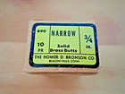 Vintage Narrow Box Hinges Solid Brass Butts 5 8  X 3 4  20 Hinges Or 10 Pairs