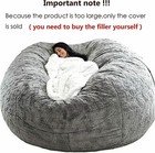Microsuede 7ft Foam Giant Bean Bag Memory Living Room Chair Lazy Sofa Soft Cover