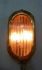 Vintage Art Deco Brass   Glass Rod Wall Ceiling Fixture Sconce Ship Light Lamp