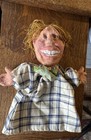 Vintage Paper Mache Hand Puppet Male Folk Art Handcrafted