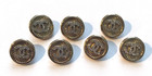 Chanel Vintage Stamped Gold Rhinestones Cc Logo Buttons  Set Of 7  19mm