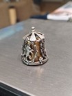 Vtg  Nicholas Gish Pewter Thimble   Unicorn Carousel Spins  Signed  Gold Tone