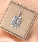New Archangel Saint St Michael Medal Shield Pendant Necklace Steel Chain