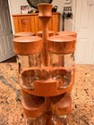 Digsmed Teak Mid Century Danish Modern 10 Jar 2-tier Spice Rack
