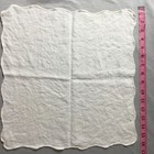 Vintage Embroidered Scalloped Edges White Linen Napkins Set Of 7