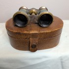 Vintage   Antique Chevalier Paris Opera Glasses Brass W   Leather Case Brass  cy