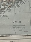 Antique Colorful 1908 Map Of Maine 11x15 Inches