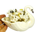 Swan Lusterware Iridescent Porcelain Bird Filled Coral Seashells Figurine 5 