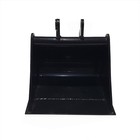 Agt Mini Excavator Bucket 15in Flat Tooth Backhoe Bucket Digger Attachment Black