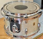 Vintage 1968 Ludwig 12  Tom Silver Sparkle White Interior For Drum Set Kit 60s
