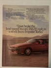 1988 Isuzu Impulse Turbo Print Ad Joe Isuzu Driving Vtg 1980s Land Speed Record