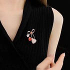3 2ct Round Cut Lab Created Red Ruby Women s Bow Brooch Pin 14k Rose Gold Finish