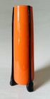 Vintage Czech Orange Glass Vase W 3 Applied Columns And Feet  1930 s  11  Signed